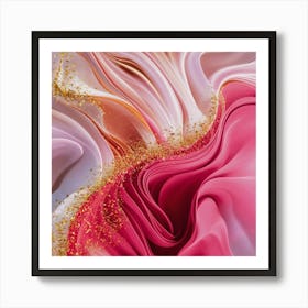 Abstract Pink And Gold 2 Art Print