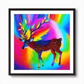 Rainbow Deer rainbow 1 Art Print