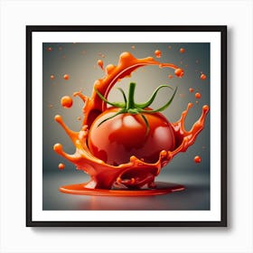 Acoustic Panel Wrapped In A Tomato Sauce Splash Art Print