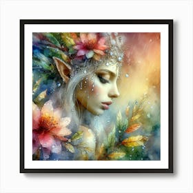 Elf In The Rain 3 Art Print