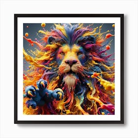 Colorful Lion 2 Art Print