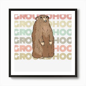 Retro Vintage Groundhog Day Gift Art Print