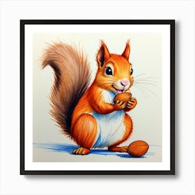 Squirrel With Nut Art Print