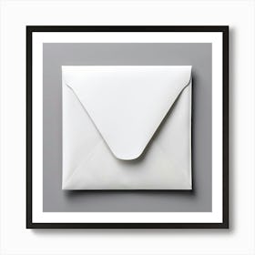 White Envelope Isolated On Gray Background Art Print