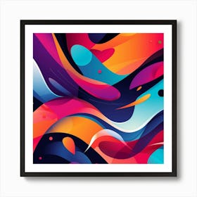 Liquid Shapes Abstract Painting Art Print