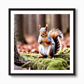 Squirrel In The Forest 122 Art Print