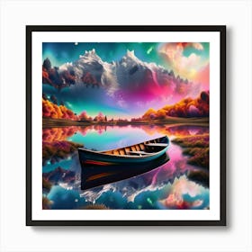 Boat On The Lake Art Print