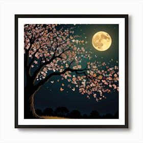 Tree at night Art Print