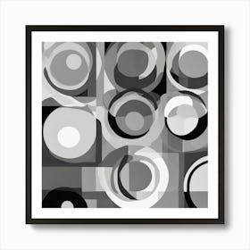 Black And White Circles Art Print