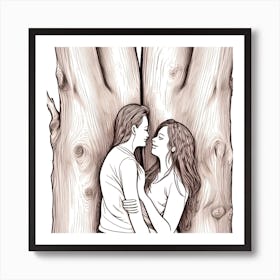 Tree Hugging Art Print