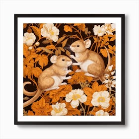 Fall Foliage Mouse Square 2 Art Print