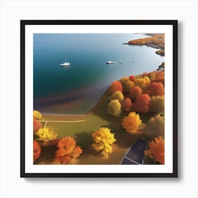 Aerial View Of Fall Foliage Art Print