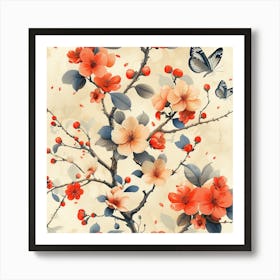 Chinese Cherry Blossoms 1 Art Print