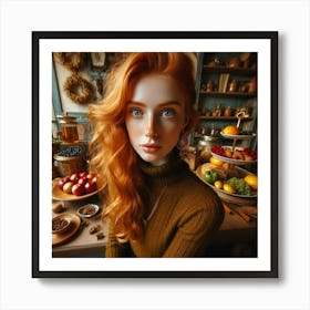 Beautiful redhead princess Art Print