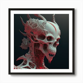 Skull With Horns Art Print