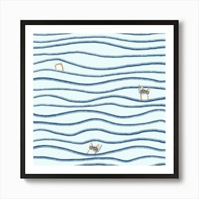 Seaside Corgi Art Print