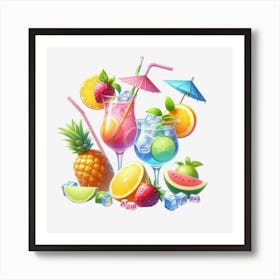 Tropical Drinks Art Print