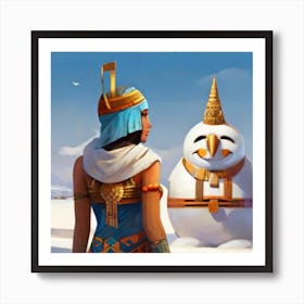 Egyptian Snowman Art Print