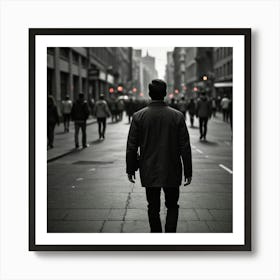 Man Walking Down The Street Art Print