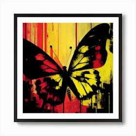 Butterfly On A Wall 1 Art Print