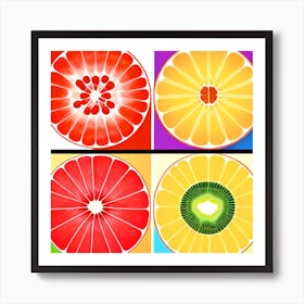 Four Slices Of Fruit Art Print