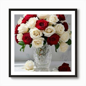 A bunch of beautiful roses Art Print