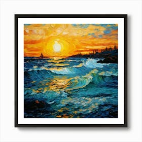 Sunset On The Sea 1 Art Print