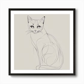 Cat Drawing Art Print