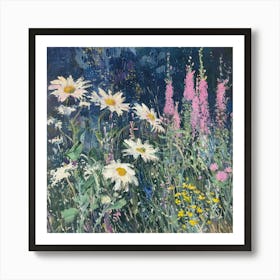 Daisies In The Meadow 1 Art Print