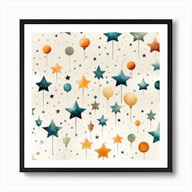 Stars And Balloons Art Print