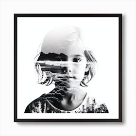 Child's Face Charm: Dual Imagery Art Print