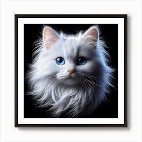 White Cat With Blue Eyes 5 Art Print