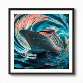 Cruise Ship In The Ocean 4 Art Print