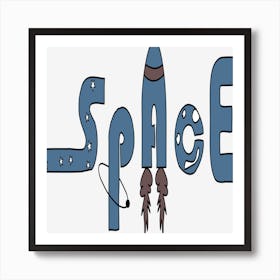 Space Text Word Art Astronomy Art Print