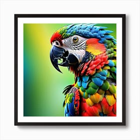 Painting Of A Parrot Head In Rich And Vibrant Colors Art Print