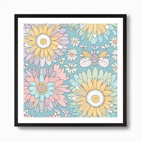 Seamless Floral Pattern 11 Art Print