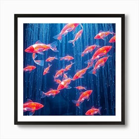 Goldfish Swimming In The Water Art Print