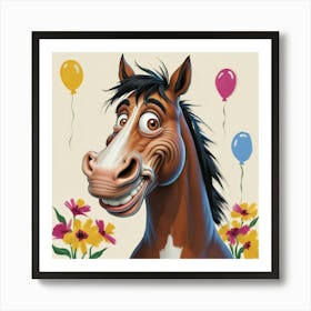 Happy Birthday Horse 3 Art Print