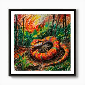 Snake In The Forest 2 Art Print