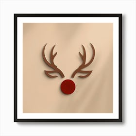 Reindeer Head Art Print