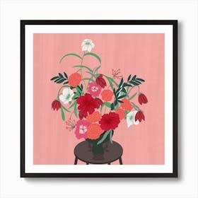 Flowers For Taurus Square Art Print