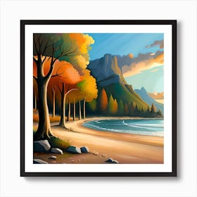 Sunset On The Beach Art Print