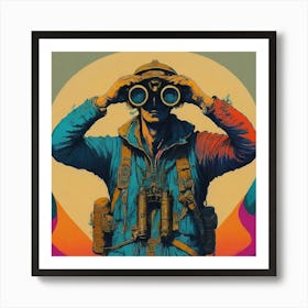 Soldier Looking Through Binoculars Art Print