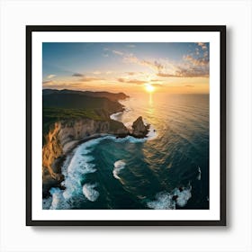 Sunset Over Cliffs Art Print