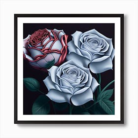 White Roses Art Print