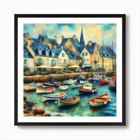 Boats In The Harbor 2 Art Print