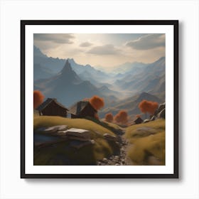 Village In The Mountains 17 Art Print