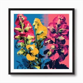 Andy Warhol Style Pop Art Flowers Aconitum 2 Square Art Print