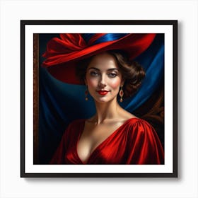 Lady In Red 3 Art Print