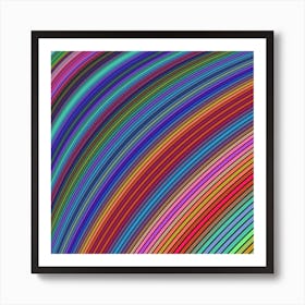 Multicolored Stripe Curve Striped Background Art Print
